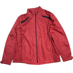 North‎ End Jacket Mens XL Red Full Zip Lightweight Windbreaker Mesh Lined 88188